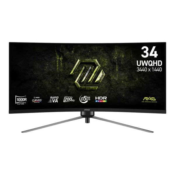 MSI MAG 345CQRF E20 computer monitor 86,4 cm (34") 3440 x 1440 Pixels UltraWide Dual Quad HD Zwart (9S6-3DD14H-030)