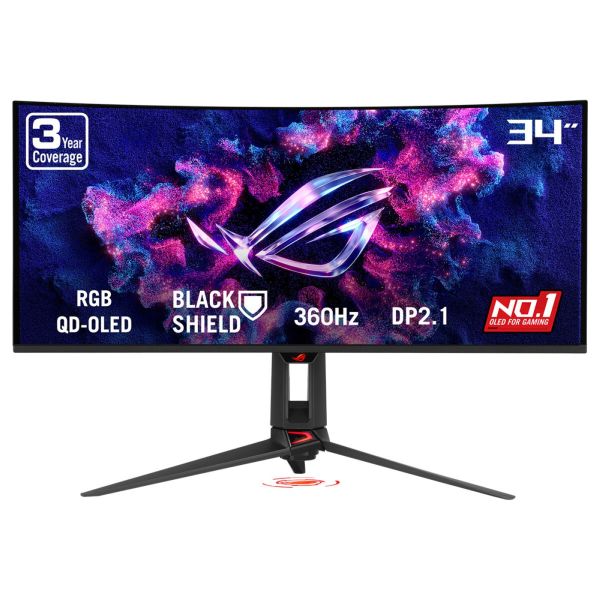 ASUS ROG Swift OLED PG34WCDN computer monitor 86,4 cm (34") 3440 x 1440 Pixels Wide Quad HD QD-OLED Zwart (90LM0CU0-B01971)
