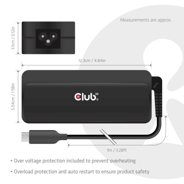 CLUB3D USB-C®-laptoplader 140 W (CAC-1932)