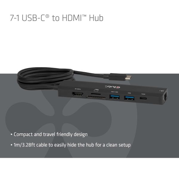 CLUB3D 7-1 USB-C® naar HDMI™-hub (CSV-2555)