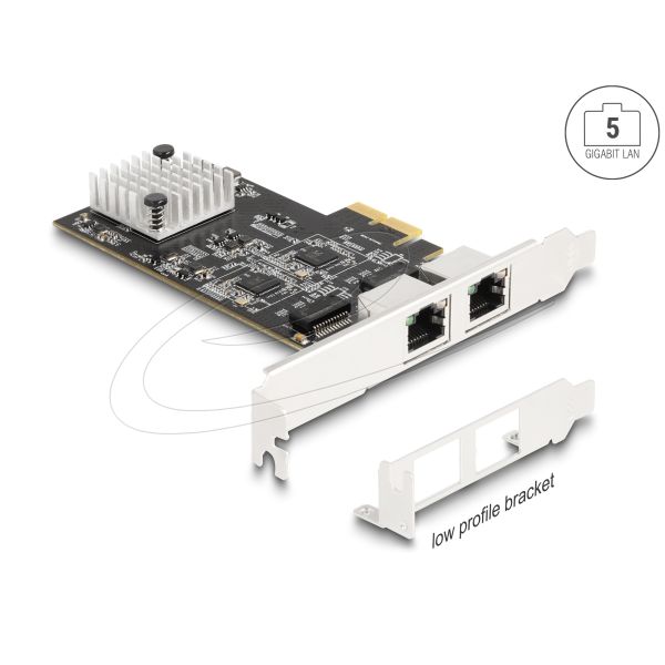 Delock PCI Express x2 Netwerkkaart met 2x RJ45 5 Gigabit (81261)