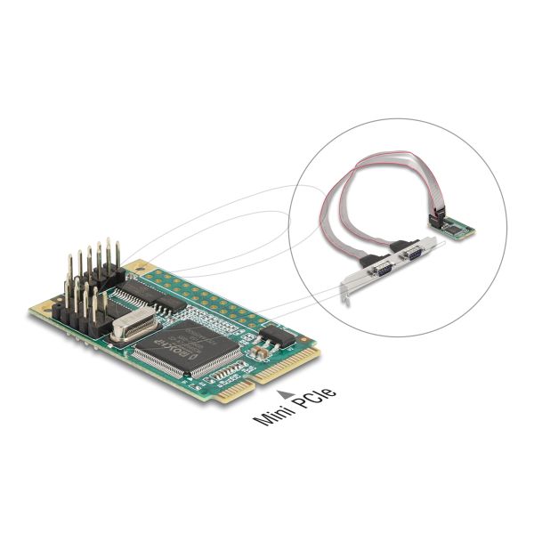 Delock Mini PCIe I/O full size 4 x Seriell RS-232 (95278)