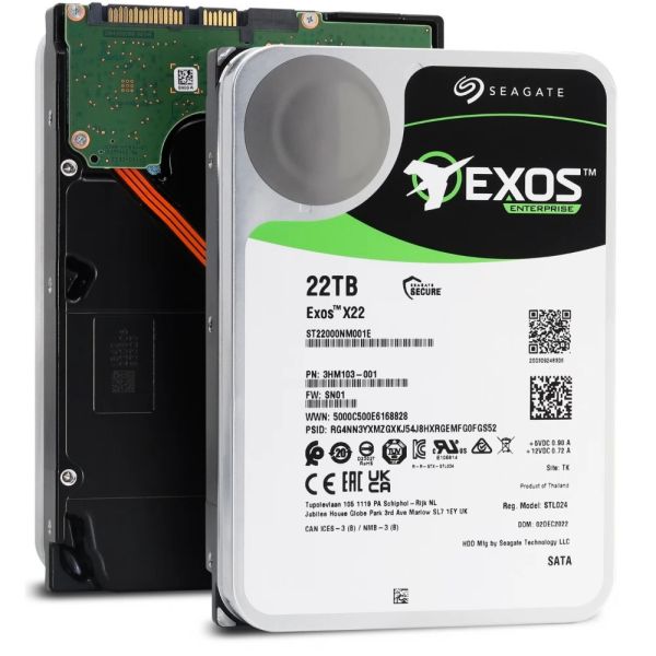 Seagate EXOS X22 22TB SATA SED 3.5IN 7200RPM 6GB/S 512E/4KN (ST22000NM002E)