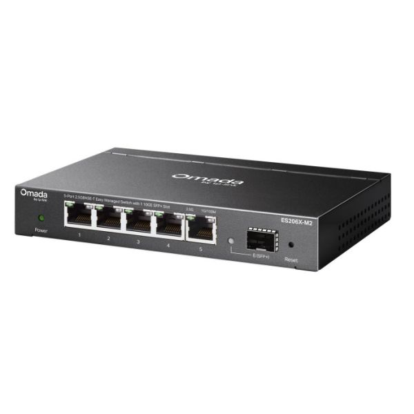 TP-Link Omada ES206X-M2 netwerk-switch Managed L2 2.5G Ethernet (100/1000/2500) Bureaublad-/wandmontage Zwart (ES206X-M2)