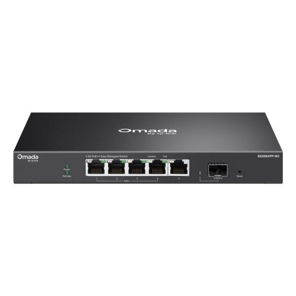 TP-Link ES206XPP-M2 netwerk-switch Managed L2 2.5G Ethernet (100/1000/2500) Power over Ethernet (PoE) Bureaublad-/wandmontage Zwart (ES206XPP-M2)