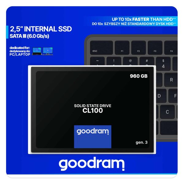 Goodram CL100 gen.3 960 GB 2.5" SATA III 3D NAND (SSDPR-CL100-960-G3)