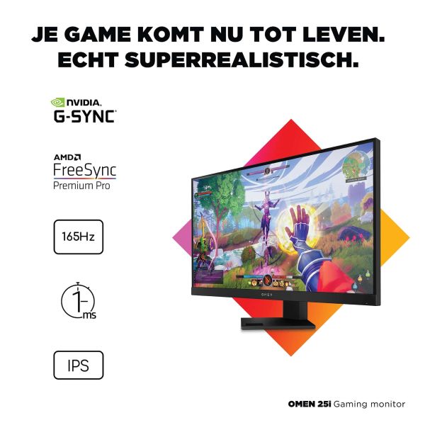 HP OMEN 25i computer monitor 62,2 cm (24.5") 1920 x 1080 Pixels Full HD LCD Zwart (22J05AA#ABB)