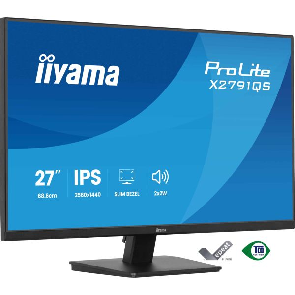 iiyama ProLite X2791QS-B1 computer monitor 68,6 cm (27") 2560 x 1440 Pixels Quad HD LED Zwart (X2791QS-B1)
