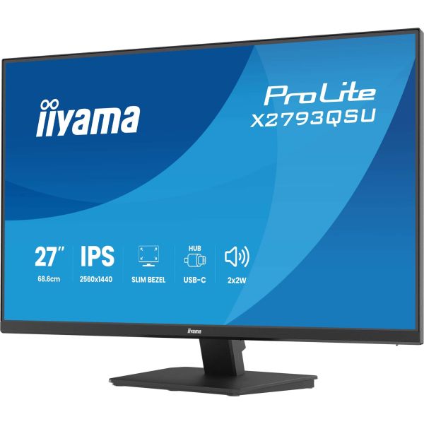 iiyama ProLite X2793QSU-B1 computer monitor 68,6 cm (27") 2560 x 1440 Pixels Quad HD LED Zwart (X2793QSU-B1)