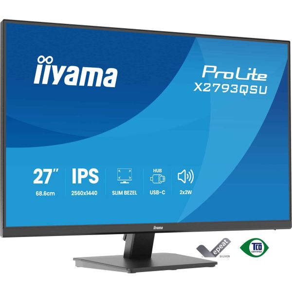 iiyama ProLite X2793QSU-B1 computer monitor 68,6 cm (27") 2560 x 1440 Pixels Quad HD LED Zwart (X2793QSU-B1)