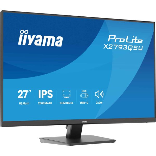 iiyama ProLite X2793QSU-B1 computer monitor 68,6 cm (27") 2560 x 1440 Pixels Quad HD LED Zwart (X2793QSU-B1)