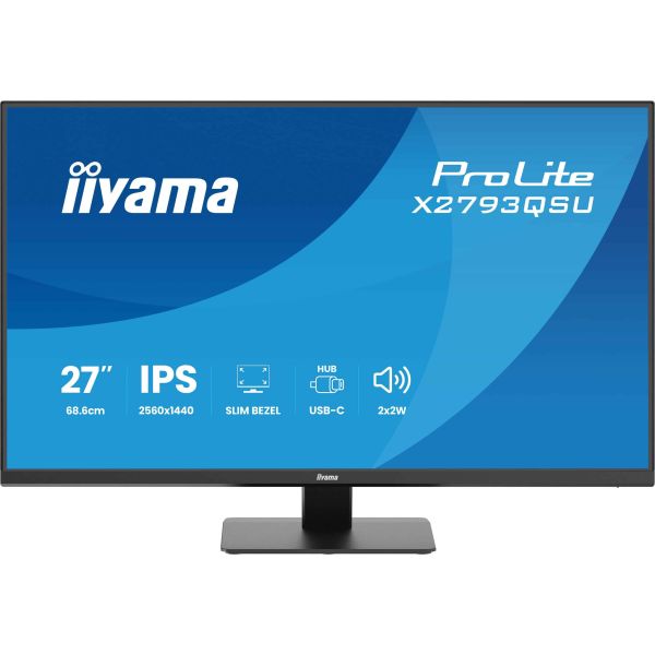 iiyama ProLite X2793QSU-B1 computer monitor 68,6 cm (27") 2560 x 1440 Pixels Quad HD LED Zwart (X2793QSU-B1)