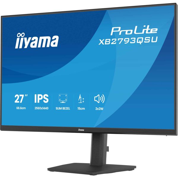 iiyama ProLite XB2793QSU-B1 computer monitor 68,6 cm (27") 2560 x 1440 Pixels Quad HD LED Zwart (XB2793QSU-B1)