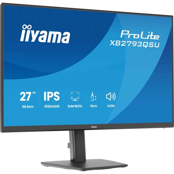 iiyama ProLite XB2793QSU-B1 computer monitor 68,6 cm (27") 2560 x 1440 Pixels Quad HD LED Zwart (XB2793QSU-B1)