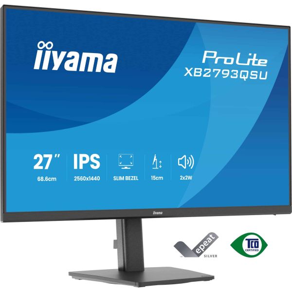 iiyama ProLite XB2793QSU-B1 computer monitor 68,6 cm (27") 2560 x 1440 Pixels Quad HD LED Zwart (XB2793QSU-B1)