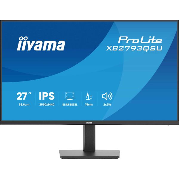iiyama ProLite XB2793QSU-B1 computer monitor 68,6 cm (27") 2560 x 1440 Pixels Quad HD LED Zwart (XB2793QSU-B1)