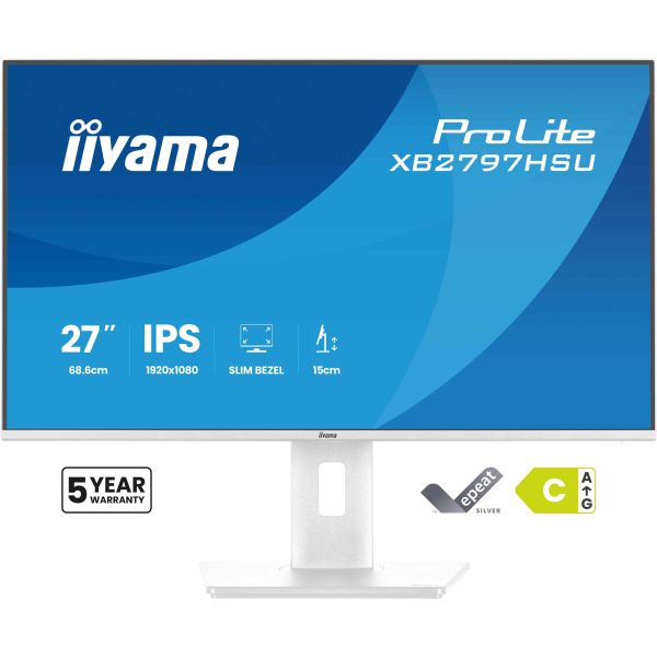 iiyama ProLite XB2797HSU-W1 computer monitor 68,6 cm (27") 1920 x 1080 Pixels Full HD LED Wit (XB2797HSU-W1)
