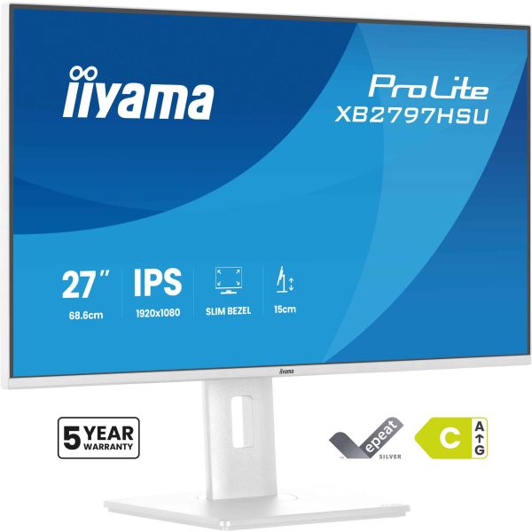iiyama ProLite XB2797HSU-W1 computer monitor 68,6 cm (27") 1920 x 1080 Pixels Full HD LED Wit (XB2797HSU-W1)