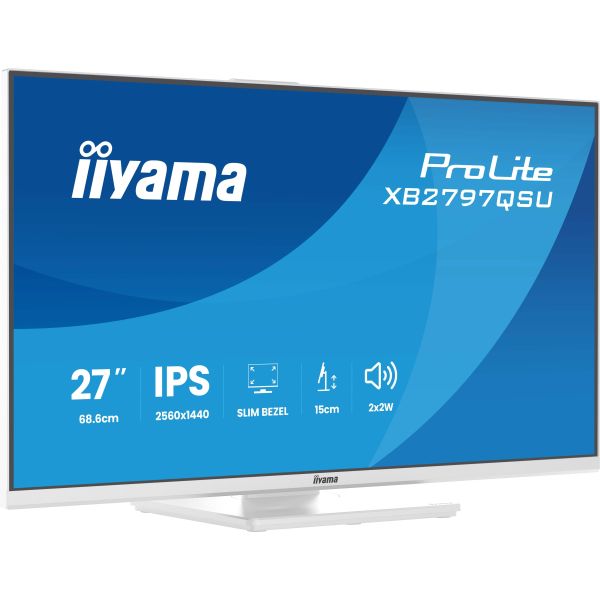 iiyama ProLite XB2797QSU-W1 computer monitor 68,6 cm (27") 2560 x 1440 Pixels Quad HD LED Wit (XB2797QSU-W1)