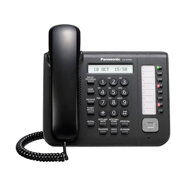 PANASONIC KX-NT551NE-B STANDARD IP-Terminal schwarz 1 Zeilen Display 8 freie Tasten Freisprechen HD Voice GB Switch PoE (KX-NT55 (KX-NT551NE-B)