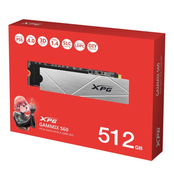 XPG GAMMIX S60 512 GB M.2 PCI Express 4.0 NVMe 3D NAND (AGAMMIXS60-512G-CS)