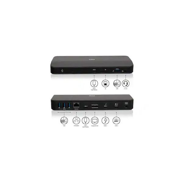 C2G 757120545361 USB C 11-In-1 Docking Station - Black - Charging Capability - Memory Card Reader - SD, SDHC, SDXC - 180 Watts - (757120545361)