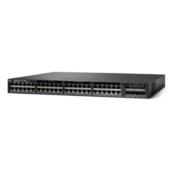 Cisco 3650 48-Port PoE Switch (48x 1G Base-T, 12x 10G Base-T, 2x SFP+) 1x 1100WAC PSU, IP Base (WS-C3650-12X48FD-S)