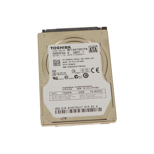 Toshiba MK1661GSY 160GB 2.5 inch SATA Hard Drive 7200RPM (DGMXG)