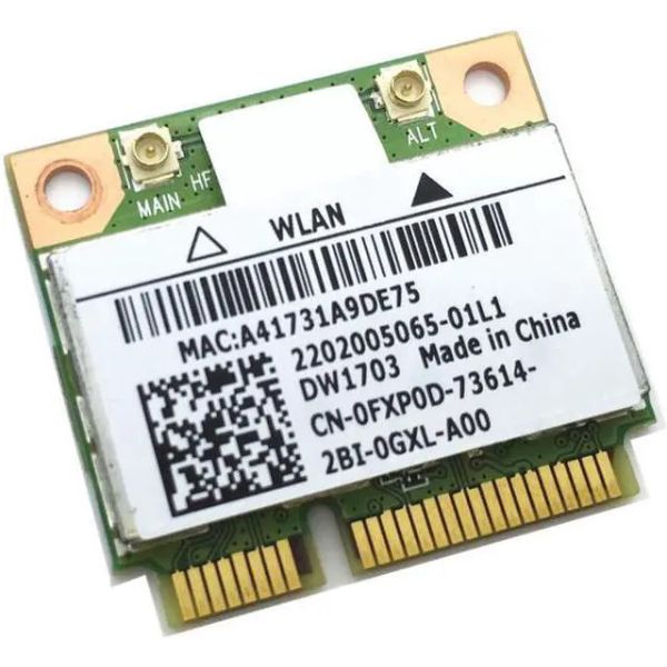 Dell DW1703 Wireless WLAN Card 802.11b/g/n met Bluetooth (FXP0D)