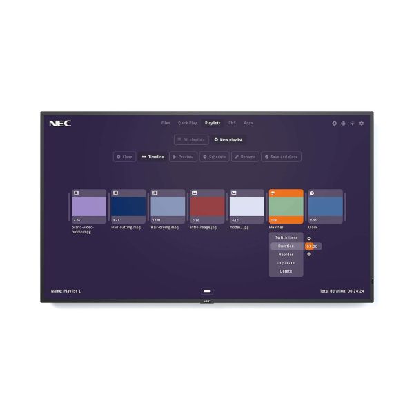 NEC MultiSync MA551-MPi4 Digitale signage flatscreen 139,7 cm (55") LCD 500 cd/m² 4K Ultra HD Zwart Type processor 24/7 (60005371)