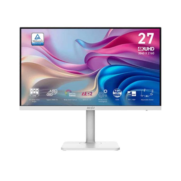 MSI Modern MD272UPHW computer monitor 68,6 cm (27") 3840 x 2160 Pixels 4K Ultra HD Zwart (9S6-3PB19H-415)