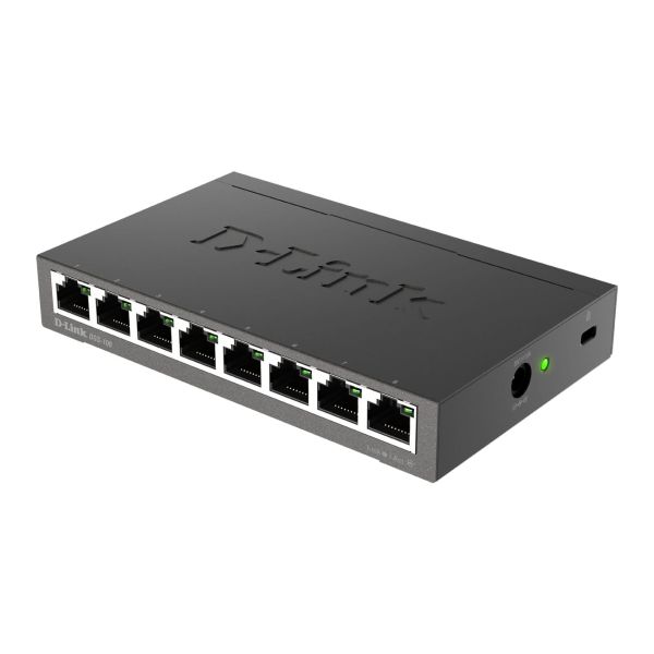 D-Link DGS-108 Unmanaged L2 Gigabit Ethernet (10/100/1000) Zwart (DGS-108)