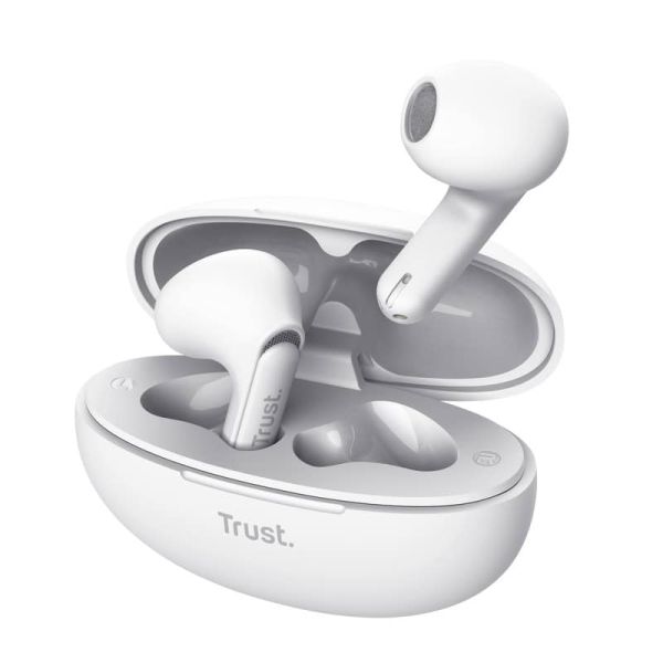 Trust Yavi Headset True Wireless Stereo (TWS) In-ear Oproepen/muziek USB Type-C Bluetooth Wit (25173)