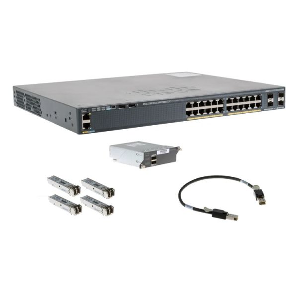 Cisco Catalyst 2960 Plus 24 10/100 PoE + 2 SFP Switch (WS-C2960+24PC-L-R4)