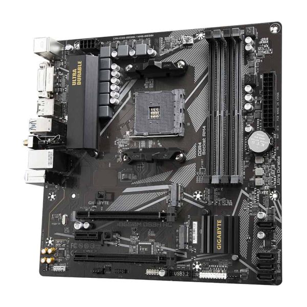 GIGABYTE B550M DS3H AC moederbord AMD B550 Socket AM4 micro ATX (B550M DS3H AC) GIGABYTE B550M DS3H AC moederbord AMD B550 Socket AM4 micro ATX