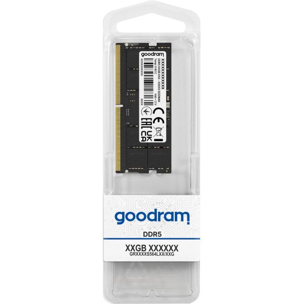 Goodram GR4800S564L40S/16G geheugenmodule 16 GB 1 x 16 GB DDR5 262-pin SO-DIMM (GR4800S564L40S/16G)