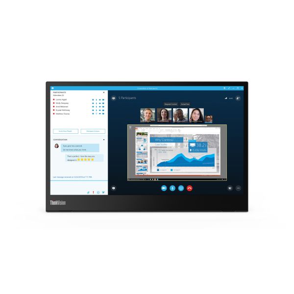 Lenovo ThinkVision M14 computer monitor 35,6 cm (14") 1920 x 1080 Pixels Full HD LED Zwart (61DDUAT6EU)