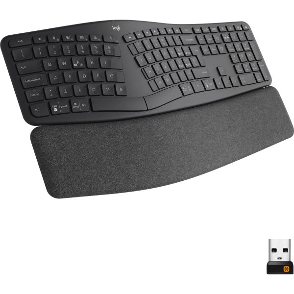 Logitech ERGO K860 - Klávesnice - bezdrátový - 2.4 GHz, Bluetooth 5.0 - QWERTY - italská - (920-010106)