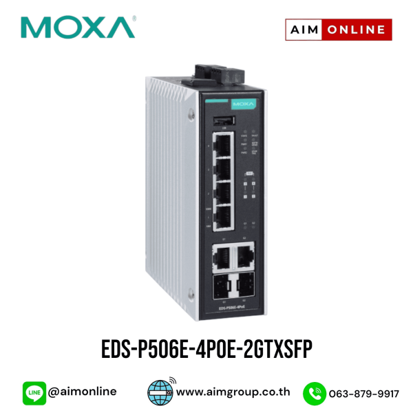 Moxa EDS-P506E-4POE-2GTXSFP Managed Industrial Switch (EDS-P506E-4POE-2GTXSFP)