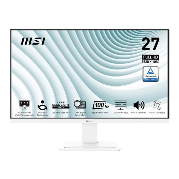 MSI PRO MP273AW 27inch IPS FHD 100Hz 4ms D-SUB HDMI DP Speakers White monitor (PRO MP273AW)