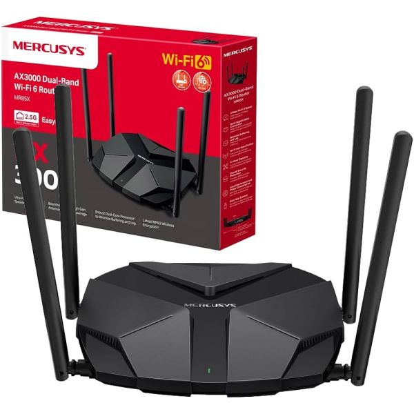TP-LINK Mercusys MR85X AX3000 Dual-Band Wi-Fi 6 Router (MR85X) (MR85X)