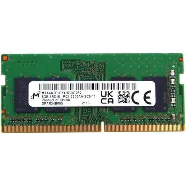 Micron MTA4ATF1G64HZ-3G2E2 8 GB Memory Module - DDR4 - 3200 MHz - 260-Pin - SODIMM - 1.2 Volts (MTA4ATF1G64HZ-3G2E2)