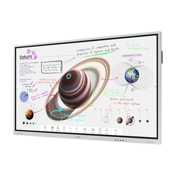 Samsung WM75B interactive whiteboards & accessories 190,5 cm (75") 3840 x 2160 Pixels Touchscreen Grijs USB / Bluetooth (LH75WMBWLGCXEN)