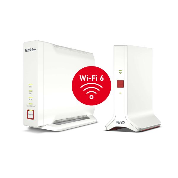 Mesh Set FRITZ! 4060 + 3000 AX INT Tri-band (2.4 GHz / 5 GHz / 5 GHz) Wi-Fi 6 (802.11ax) Wit 4x4 (20003054)