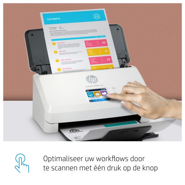 HP ScanJet Pro N4000 snw1 Paginascanner 600 x 600 DPI A4 Zwart, Wit (6FW08A)