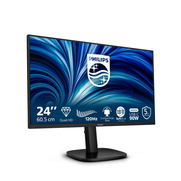 Philips 24B2U3601 computer monitor 60,5 cm (23.8") 2560 x 1440 Pixels Quad HD LCD Zwart (24B2U3601/00)