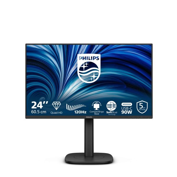 Philips 24B2U3601 computer monitor 60,5 cm (23.8") 2560 x 1440 Pixels Quad HD LCD Zwart (24B2U3601/00)