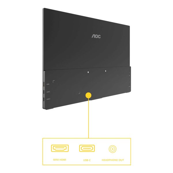 AOC 16T20E2 Draagbare televisie en monitoor Draagbare monitor Zwart 39,6 cm (15.6") LED 1920 x 1080 Pixels (16T20E2)