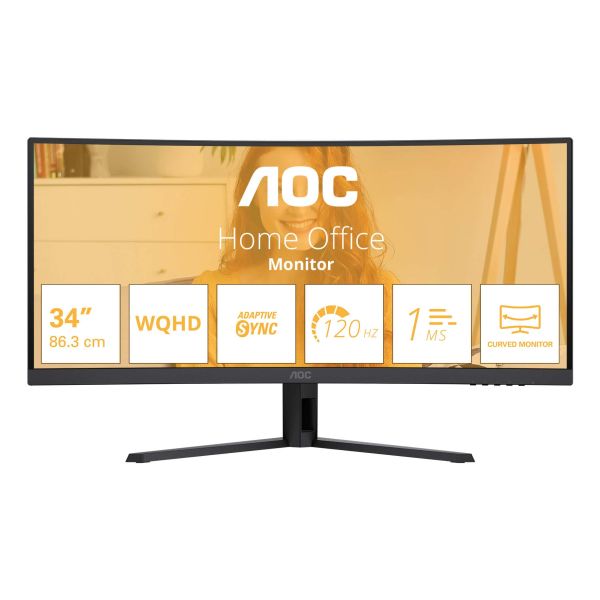 AOC B3 CU34B3E computer monitor 86,4 cm (34") 3440 x 1440 Pixels Wide Quad HD LED Zwart (CU34B3E)