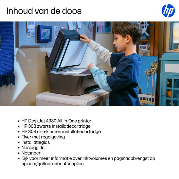 HP DeskJet 4330 Draadloos All-in-One Kleur Printer (AJ4X9B) HP DeskJet 4330 Draadloos All-in-One Kleur Printer